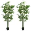 vidaXL Nepp Bambo Boom 2 pcs Groen 45 x 18 x 175 cm Stof en Bamboe