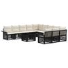 vidaXL Tuinbankenset 12 st Zwart en Cream Wit poly rattan