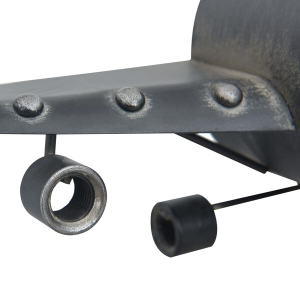 vidaXL Klok luchtvaartstijl 41x8x17 cm metaal grijs