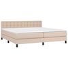 vidaXL Boxspring met matras en LED kunstleer cappuccinokleur 200x200cm