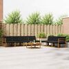 vidaXL Buiten bankenset met kussen 8 pcs Natuurlijk en Zwart