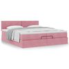 vidaXL Ottoman bed met matras 200x200 cm fluweel roze