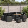 vidaXL Tuin Sofa Set 10 pcs Zwart poly rattan
