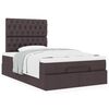 vidaXL Ottoman bed met matras 120x190 cm stof donkerbruin