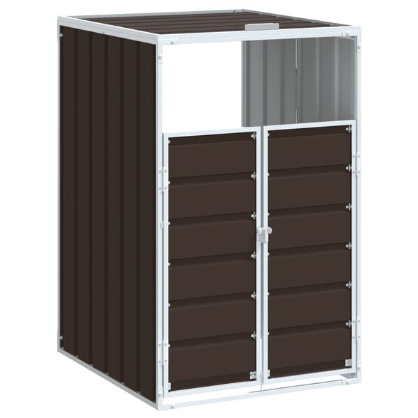 vidaXL Containerberging voor 1 container 72x81x115 cm staal bruin