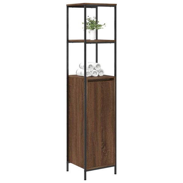 vidaXL Badkamermeubel met planken 36x35x165 cm bruin eiken