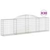 vidaXL Schanskorven 30 st gewelfd 300x30x80/100 cm ijzer