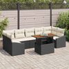 vidaXL Tuin Sofa Set met kussen met opslag 8 pcs Zwart en Beige