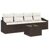 vidaXL Bankstel 5 st Bruin en cr&egrave;mekleurig 55 x 55 x 37 cm poly rattan