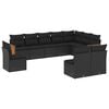 vidaXL 10-delige Loungeset met kussens poly rattan zwart