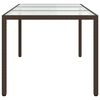 vidaXL Tuintafel 190x90x75 cm gehard glas en poly rattan bruin