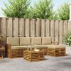vidaXL Buiten bankenset 6 pcs Natuurlijk en Beige Massief Acaciahout