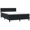 vidaXL Boxspring met matras en LED fluweel zwart 140x210 cm