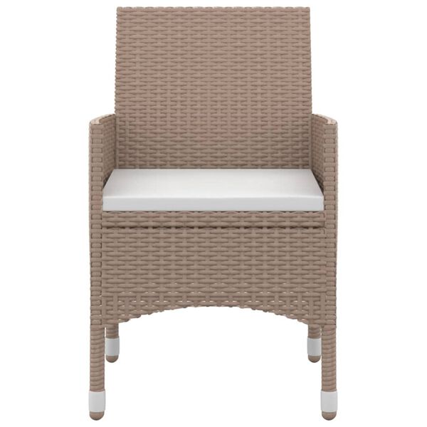 vidaXL 7-delige Tuinset met kussens poly rattan en glas