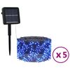 vidaXL 5 st Lichtslinger met 200 LED's solar binnen/buiten blauw