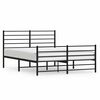 vidaXL Bedframe met hoofd- en voeteneinde metaal zwart 150x200 cm