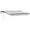 vidaXL Handmatige Luifelhouder met LED's Lichtgrijs en wit. 3 x 2,5 m