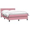 vidaXL Boxspring met matras fluweel roze 140x220 cm