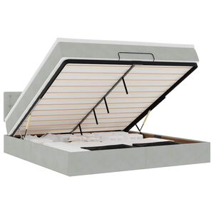 vidaXL Ottoman bed met matras 180x200cm fluweel lichtgrijs