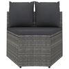 vidaXL 7-delige Loungeset met kussens poly rattan grijs