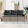 vidaXL Tuin Sofa Set Grijs poly rattan
