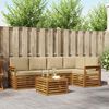 vidaXL Sofa-Sets 6 pcs Natuurlijk en Beige Massief Acaciahout