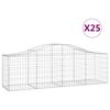 vidaXL Schanskorven 25 st gewelfd 200x50x60/80 cm gegalvaniseerd ijzer