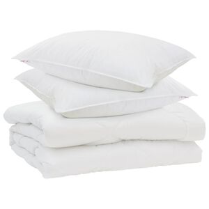 vidaXL Dekbed met kussen 3 pcs Wit Microfibre