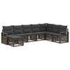 vidaXL Tuinbankenset 8 st Grijs poly rattan