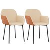 vidaXL Eetkamerstoelen 2 st stof en kunstleer cr&egrave;mekleurig