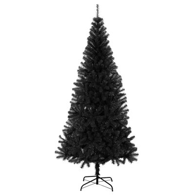 vidaXL Kunstkerstboom met standaard 210 cm PVC zwart