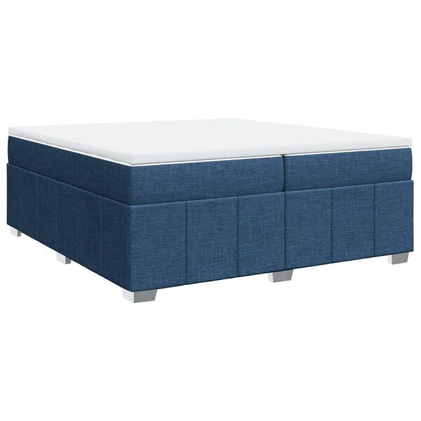 vidaXL Boxspring met matras stof blauw 200x200 cm
