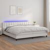 vidaXL Boxspring met matras en LED kunstleer wit 200x200 cm