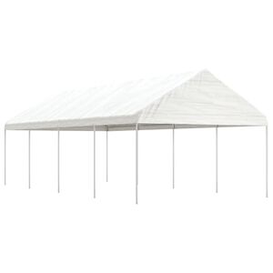 vidaXL Prieel met dak 8,92x4,08x3,22 m polyetheen wit