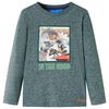 vidaXL Kindershirt met lange mouwen 104 gem&ecirc;leerd donkergroen