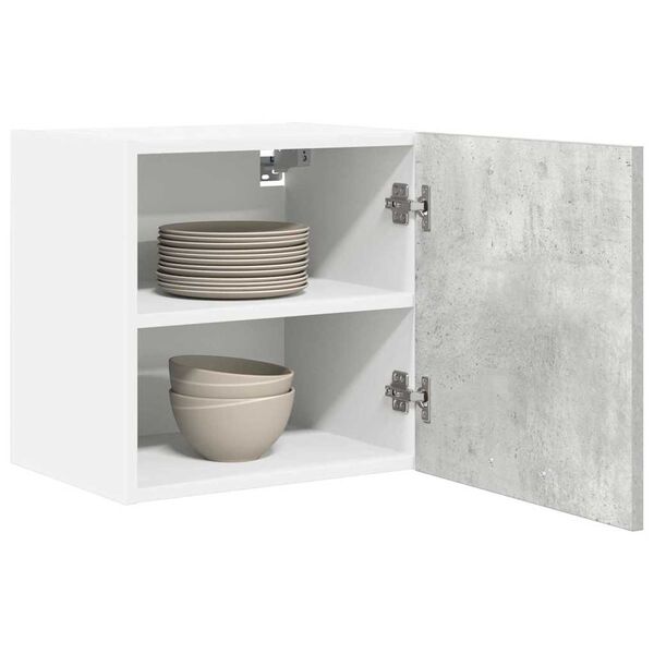 vidaXL Hangkast 2 pcs Beton Grijs en Wit 40 x 31 x 40 cm Bewerkt hout