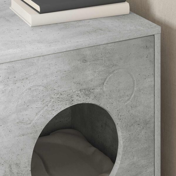 vidaXL Kattenhuis Beton 42,5 x 40 x 53 cm Bewerkt hout