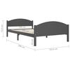 vidaXL Bedframe massief grenenhout donkergrijs 120x200 cm