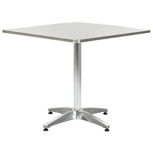 vidaXL Tuintafel 80x80x70 cm aluminium zilverkleurig