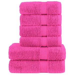 vidaXL 6-delige Handdoekenset SOLUND 600 g/m&sup2; roze