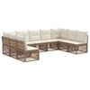 vidaXL Tuinbankenset 9 pcs Beige poly rattan