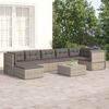 vidaXL 7-delige Loungeset met kussens poly rattan grijs