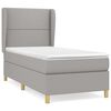 vidaXL Boxspring met matras stof lichtgrijs 90x200 cm
