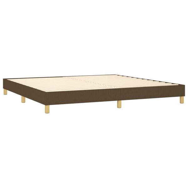 vidaXL Boxspring bed stof donkerbruin 200x200 cm