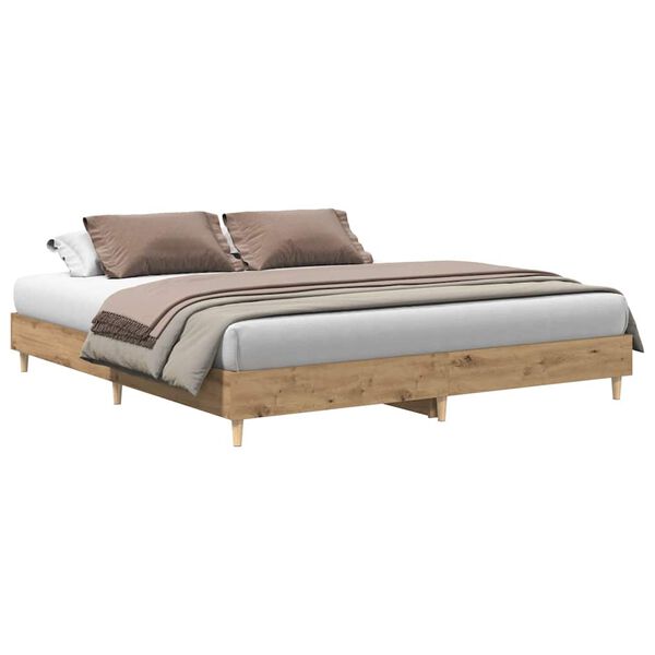 vidaXL Bedframe zonder matras spaanplaat artisanaal eikenkleurig