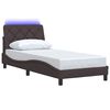 vidaXL Bedframe met LED zonder matras 90x190 cm stof donkerbruin