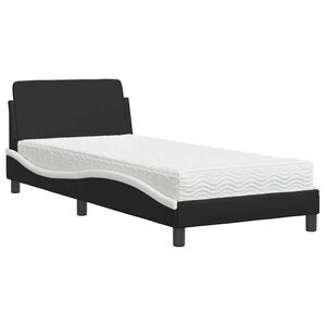 vidaXL Bed met matras "Dover" kunstleer zwart en wit 80x200 cm