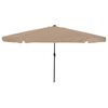 vidaXL Tuinparasol 395 x 395 x 245 cm Polyester Rond Taupe