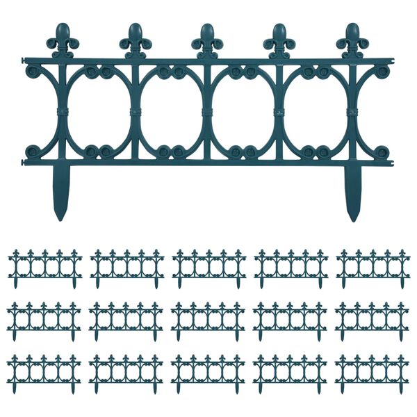 vidaXL Gazonranden 16 st 10 m PP groen