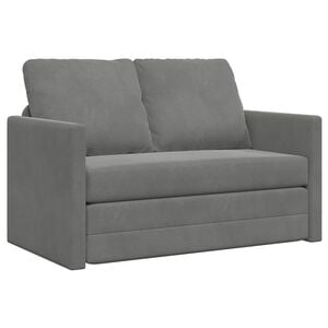 vidaXL Slaapbank vloermodel 2-in-1 122x204x55 cm fluweel donkergrijs